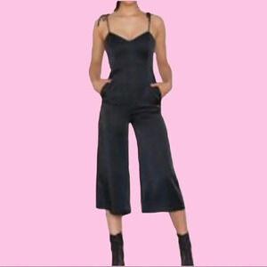 Black Satin Sleeveless Jumpsuit
English Factory 
